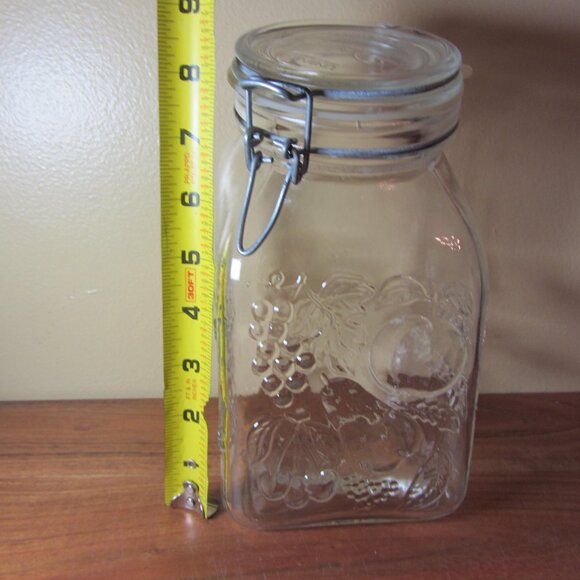 glass storage container angle neck natura italy farm's products (H176) - Picture 2 of 15